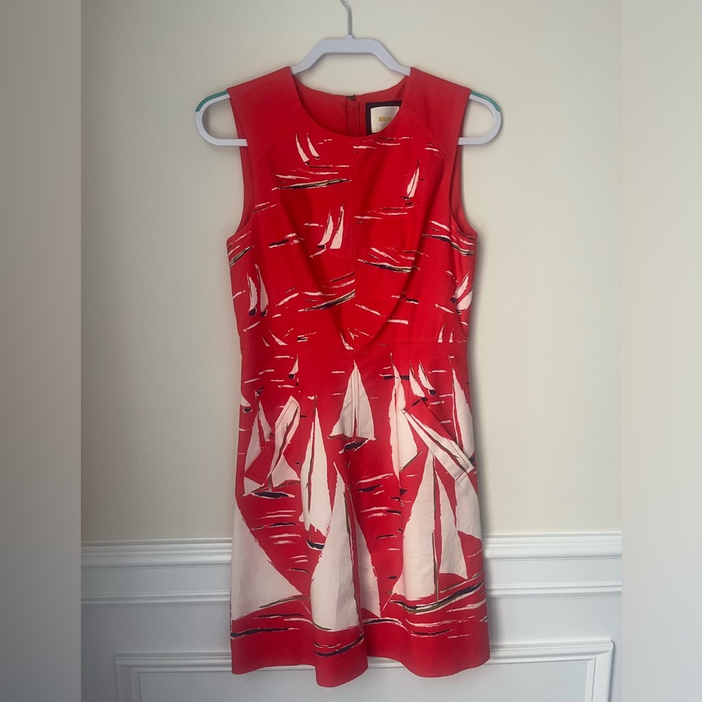 Maeve brand sailboat dress red